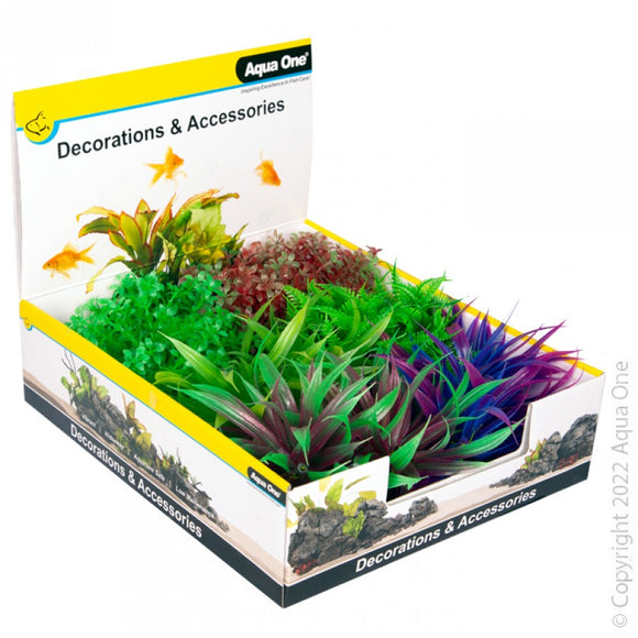 AQUA ONE VIBRANCE BUSHY PLANT 10CM ASSORTED COLOURS