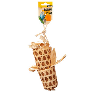 AVI ONE BIRD TOY DOUBLE BAMBOO BASKET 34CM