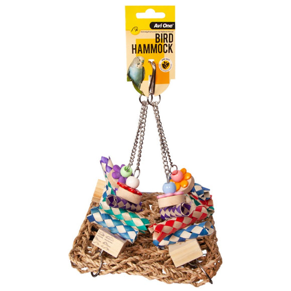 AVI ONE BIRD HAMMOCK NATURAL 2 HOOK 18 X 18CM