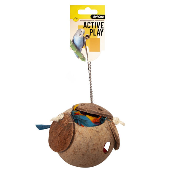 AVI ONE BIRD TOY COCONUT WITH FORAGING MAZE 27CM
