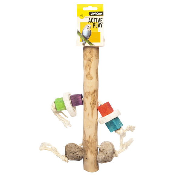 AVI ONE BIRD TOY WOODEN PLAY PERCH 17CM