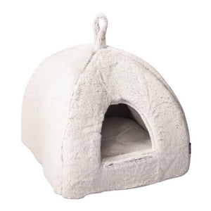 PET ONE CAT CAVE ULTRA PLUSH 40X40X40CM LIGHT GREY