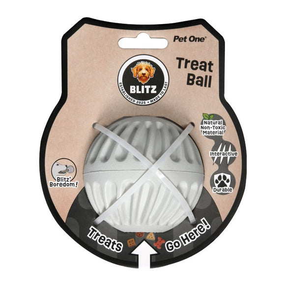 PET ONE BLITZ RUBBER TREAT BALL MEDIUM