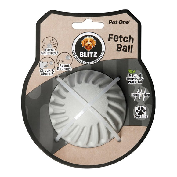 PET ONE BLITZ RUBBER FETCH BALL MEDIUM