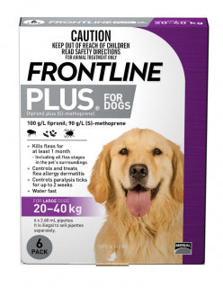 FRONTLINE PLUS DOG 20-40KG PPLE 6PK