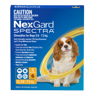 NEXGARD SPECTRA 3.6 - 7.5KG 6PK 
