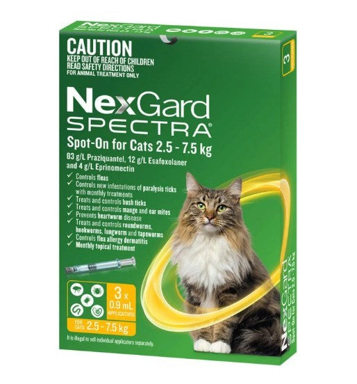 NEXGARD SPECTRA CAT 2.5 - 7.5KG LARGE 3 PACK