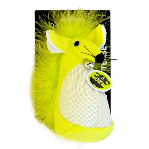 SCREAM FATTY MOUSE CAT TOY  LOUD GREEN 13CM