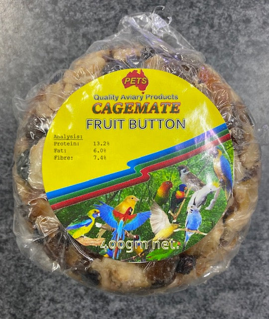 AUSTRALIAN PETS CAGEMATE FRUIT BUTTON 400GM
