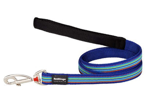 RED DINGO LEAD HORIZONTAL STRIPES NAVY 15MM 1.2M