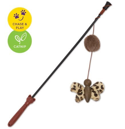 KAZOO KITTY PLAY WAND BUTTERFLY WITH CATNIP