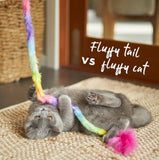 KAZOO KITTY PLAY WAND FLUFFY RAINBOW TAIL