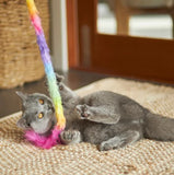 KAZOO KITTY PLAY WAND FLUFFY RAINBOW TAIL