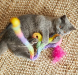 KAZOO KITTY PLAY WAND FLUFFY RAINBOW TAIL