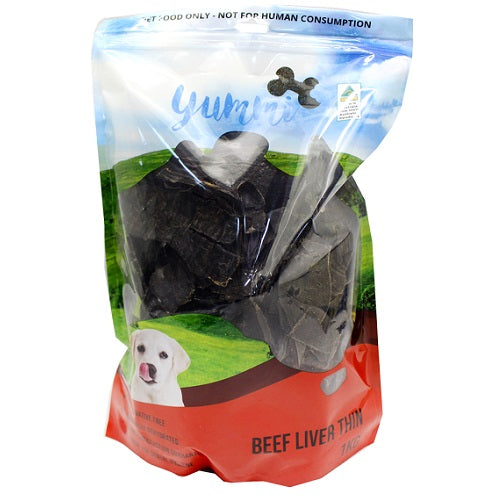YUMMI BEEF LIVER PIECES THIN 1KG