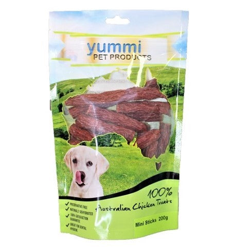 YUMMI CHICKEN MINI STICKS 200G