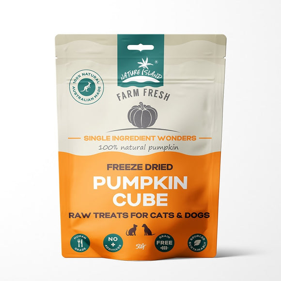 NATURE ISLAND FREEZE DRIED PUMPKIN CUBE TREATS 50G