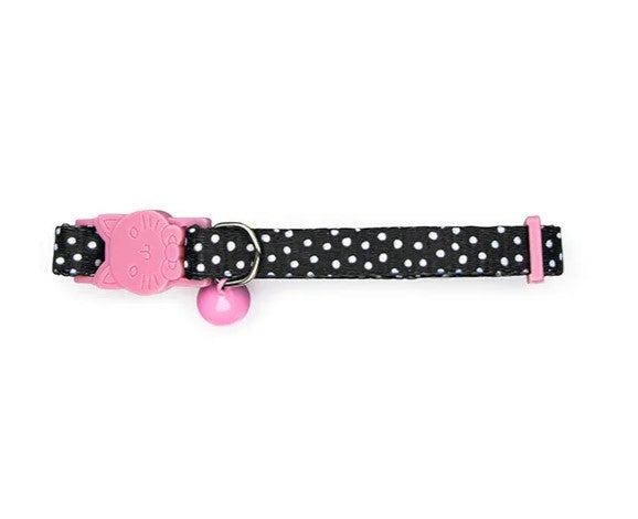 BAINBRIDGE CAT COLLAR DOTS AND FACE BUCKLE BLACK