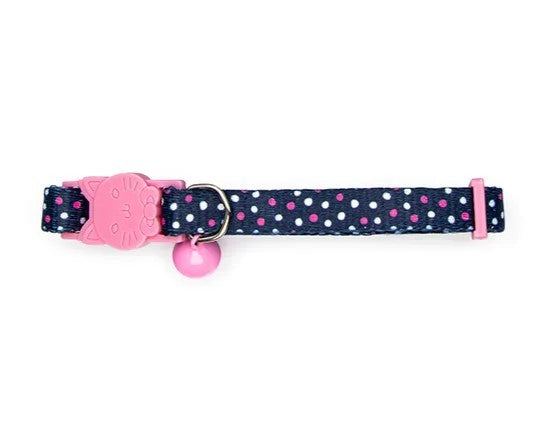 BAINBRIDGE CAT COLLAR DOTS AND FACE BUCKLE BLUE