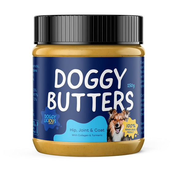 DOGGYLICIOUS DOGGY BUTTER HIP, JOINT AND COAT WITH COLLAGEN AND TUMERIC 250G