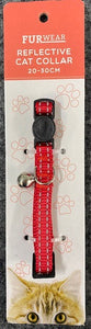 FURWEAR REFLECTIVE CAT COLLAR 20-30CM RED