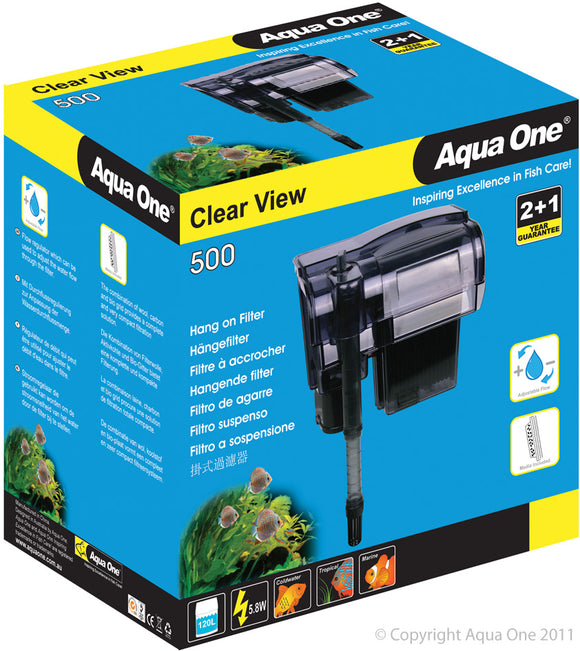 AQUA ONE CLEARVIEW 500 HANG ON FILTER 500L/H
