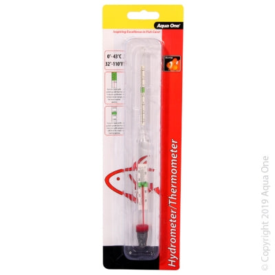 AQUA ONE HYDROMETER WITH GLASS THERMOMETER