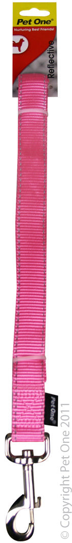 PET ONE LEASH NYLON 150CM 15MM PINK