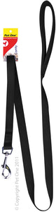 PET ONE 122CM LEASH NYLON PADDED 25MM BLACK