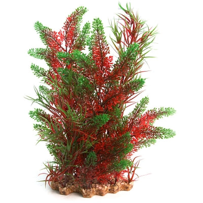 PLASTIC PLANT RED PONTEDERIA TYPHA W GRAVEL BASE XL
