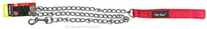 PET ONE 120CM LEASH CHAIN PADDED 3.5MM RED