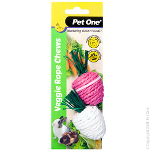 PET ONE VEGGIE ROPE 2PK RADISH