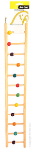 AVI ONE BIRD TOY WOODEN LADDER 12 RUNG WITH BEADS