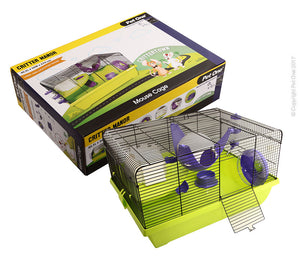 PET ONE CRITTER MANOR MOUSE WIRE CAGE PURPLE GREEN 50Lx36.5Wx29cmH