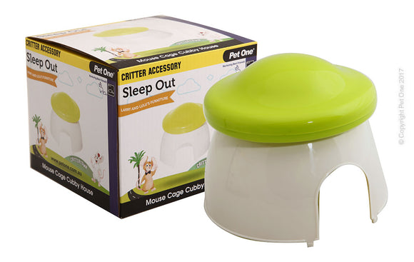 PET ONE CRITTER SLEEP OUT HOUSE GREEN WHITE