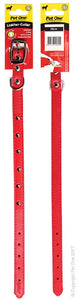 PET ONE COLLAR LEATHER STUDDED 30CM RED