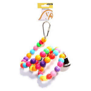 AVI ONE BIRD TOY COLOURED BEADS TWISTER BELL 72CM