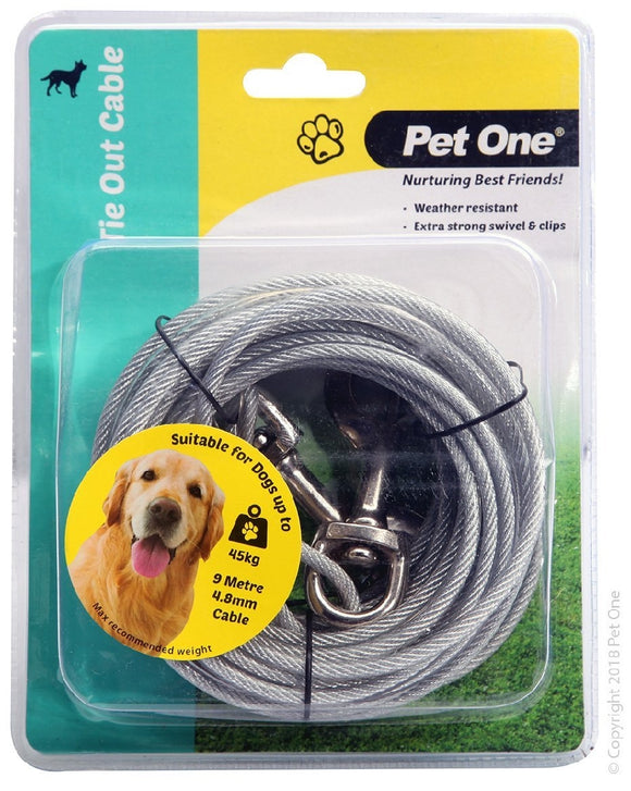 PET ONE TIE OUT CABLE 9M 4.8MM