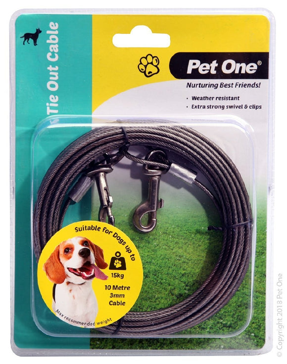 PET ONE TIE OUT CABLE 10M 3MM