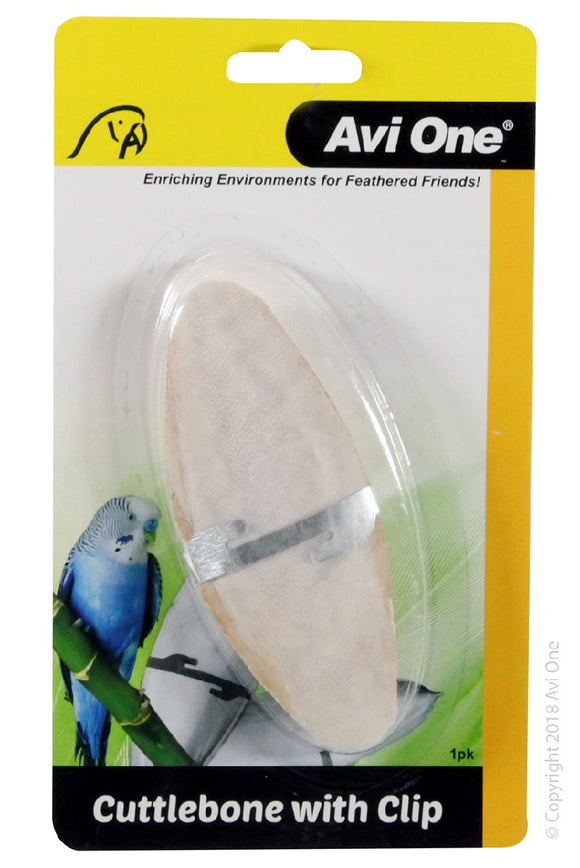 AVI ONE BIRD CUTTLEBONE WITH METAL CLIP