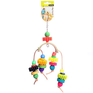 AVI ONE BIRD TOY ARC WITH PLASTIC DISC AND BEADS 28CM