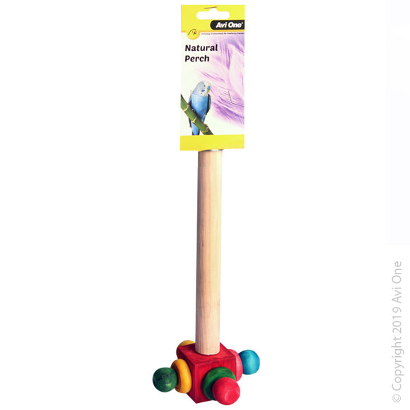 AVI ONE WOODEN PERCH WITH ROTATING END 24.5CM
