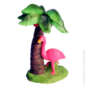 AQUA ONE ORNAMENT FLAMINGO WITH PALM TREE