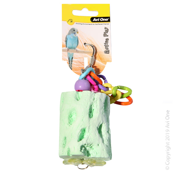 AVI ONE BIRD TOY MINERAL WITH PLASTIC LINKS LARGE 16CM