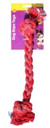 PET ONE DOG TOY BRAIDED ROPE WITH KNOTS RED/BLUE 45CM