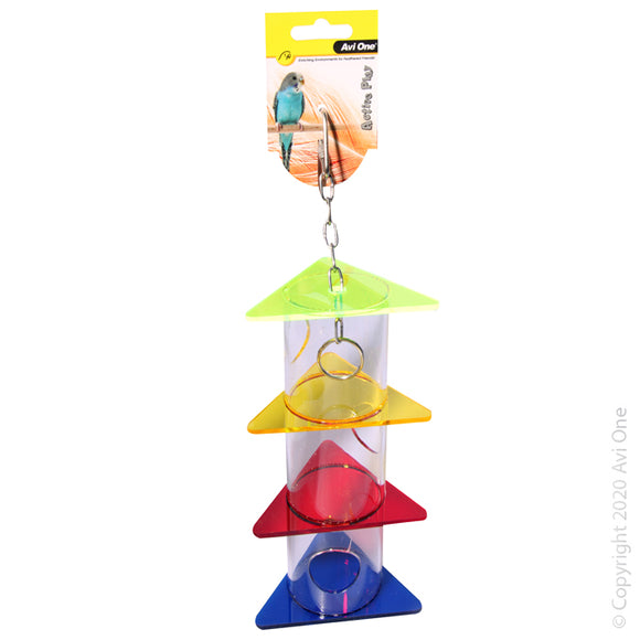 AVI ONE BIRD TOY ACRYLIC FORAGING TRIANGLES STACK SMALL 30.5cm