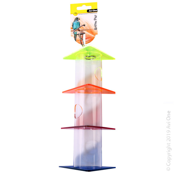 AVI ONE PARROT TOY ACRYLIC FORAGING TRAINGLES STACK LARGE 34CM