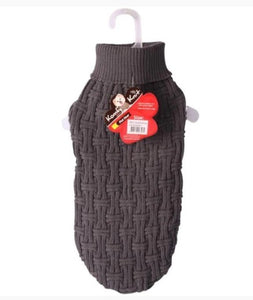 PET ONE DOG COAT KOMFYKNIT JUMPER ICELANDIC 30CM DARK CHARCOAL