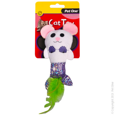 PET ONE CAT TOY MERMOUSE WITH FEATHER