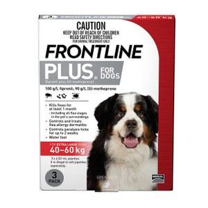 FRONTLINE PLUS DOG 40-60KG RED 3PK